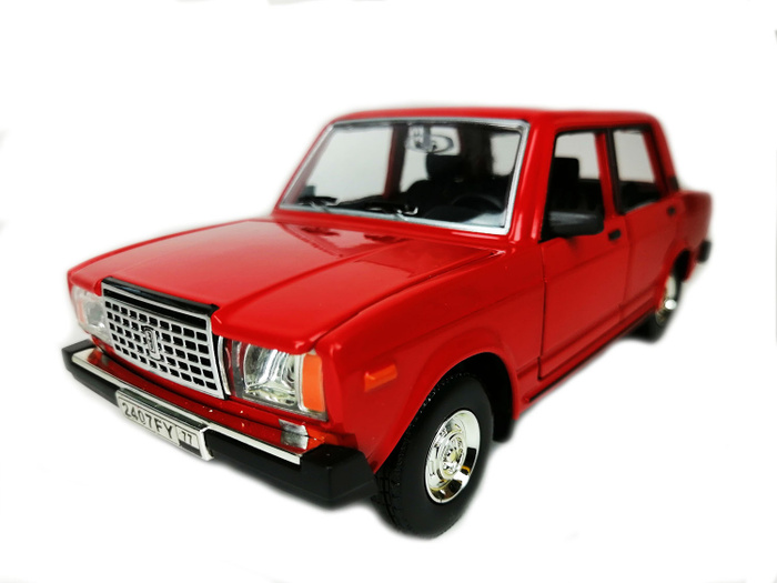 Модель автомобиля из металла Семерка 2107 красная 1/24 Жигуль свет/звук ...