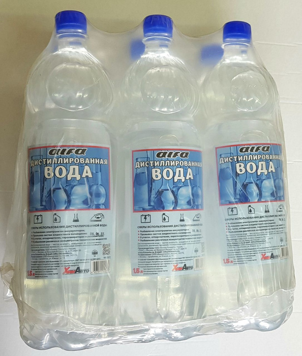 Вода дистиллированная Alfa, 1.5 л., 6 шт. - купить с доставкой по ...