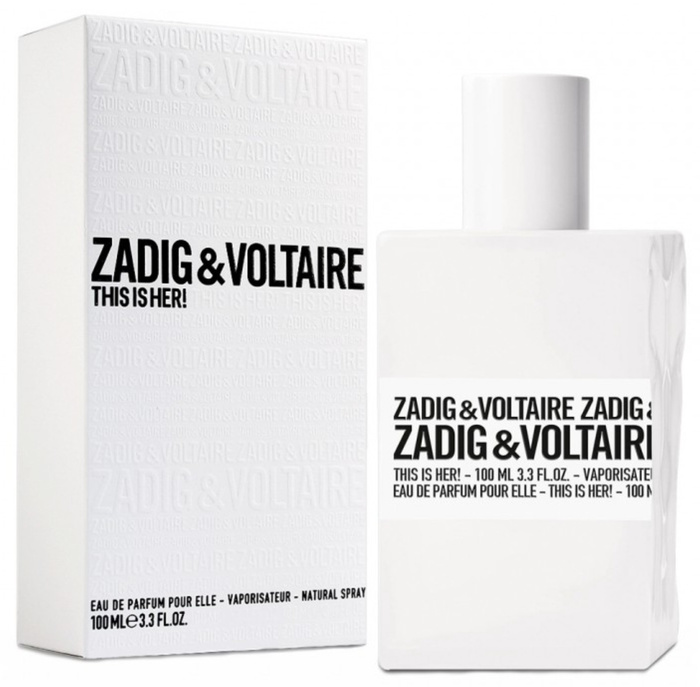 Zadig описание. Парфюмерная вода Zadig Voltaire. Духи Задиг и Вольтер женские. Zadig Voltaire this is her 100ml. E Zadig Voltaire духи женские.