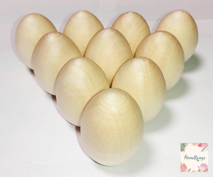 Деревянные яйца 10 шт / 6см / Заготовка для творчества / Игрушка / Яйцо ...