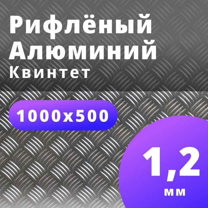 Лист рифленый алюминиевый "Квинтет 1,2х1000х500 " - купить с доставкой ...