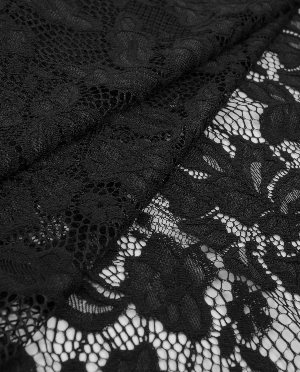 Ткань для шитья и рукоделия Гипюр стрейч Пион, отрез 15 м * 150 см ...