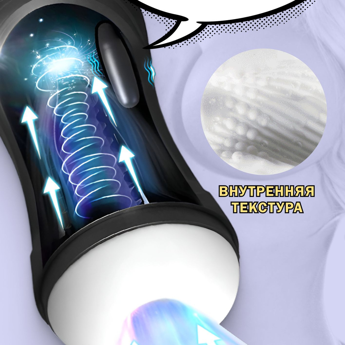 Мастурбатор автоматический сосущий мужской 2 в 1: вакуумная стимуляция ...