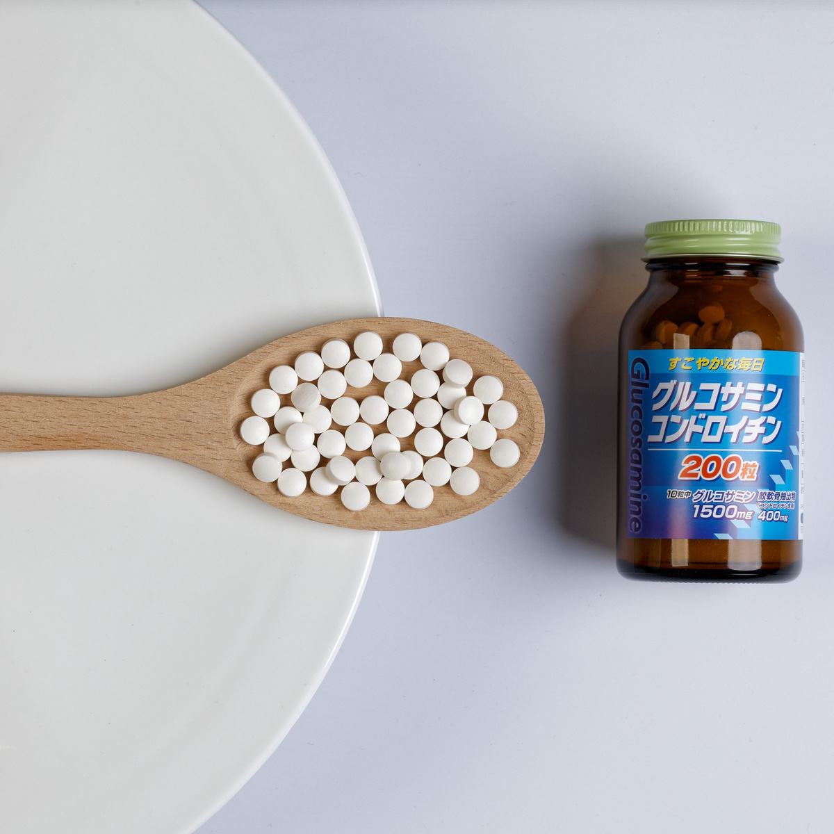 БАД Глюкозамин и хондроитин 250 мг (200 таблеток) Yuwa Япония, витамины ...