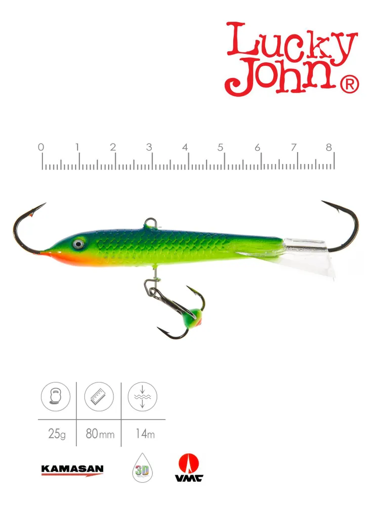 Балансир LUCKY JOHN CLASSIC 8/размер 8/расцветка 29/75мм/25гр/глубина до 14м, 25 г, 14 м, фото 2