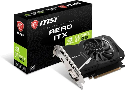 MSI Видеокарта Видеокарта MSI PCI-E 3.0 GT 1030 AERO ITX 2GD4 OC NVIDIA GeForce GT 1030 2Gb 64bit DD