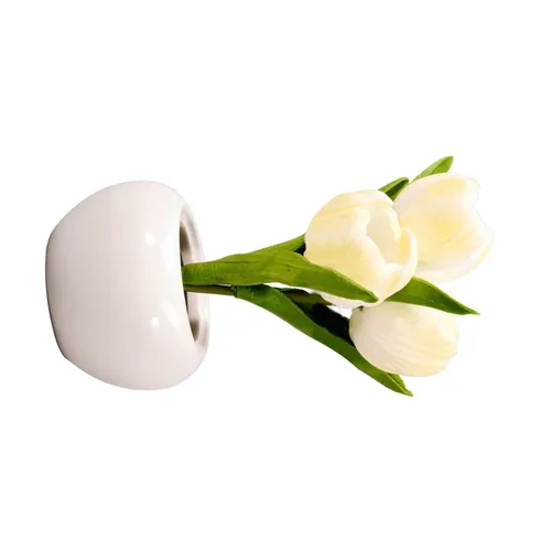 Ночник Тюльпан, мягкий свет, керамическая основа, цветок из ПУ, для книжных магазинов и кафе, питани