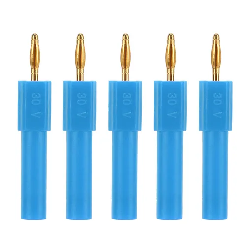 Банановые штекеры 2мм-4мм, 5 шт, синие, для аудио и автомобиля, переходник, прочный контакт, латунь