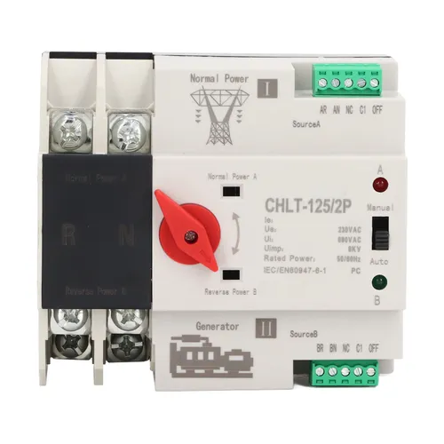 Автоматический переключатель резерва 100А, двухполюсный, 230В, для торговых центров, пожаробезопасны