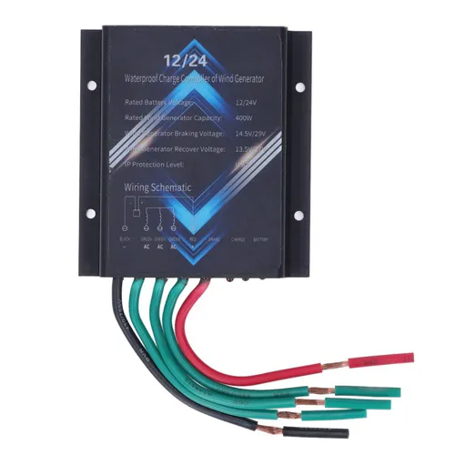 Контроллер ветрогенератора 400Вт 12В/24В, алюминиевый водонепроницаемый IP67, автоматическая зарядка