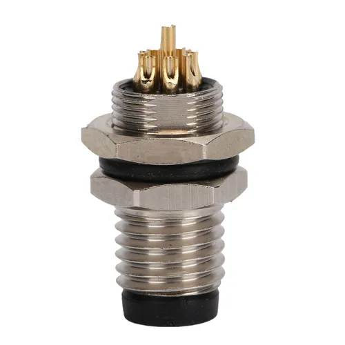 Авиационный разъем M8, 8-пиновый, влагозащищенный IP67, латунный никелированный корпус, для электроо