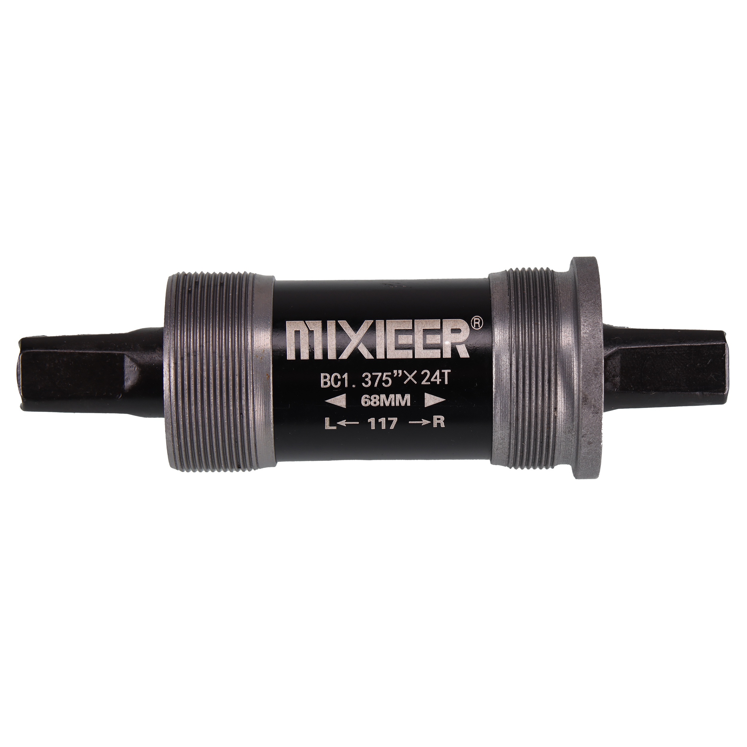 Каретка под квадрат картриджная, MIXIEER BB MX-A203 68x117, пром,подшипники, чёрная, в индивидуальной коробке.