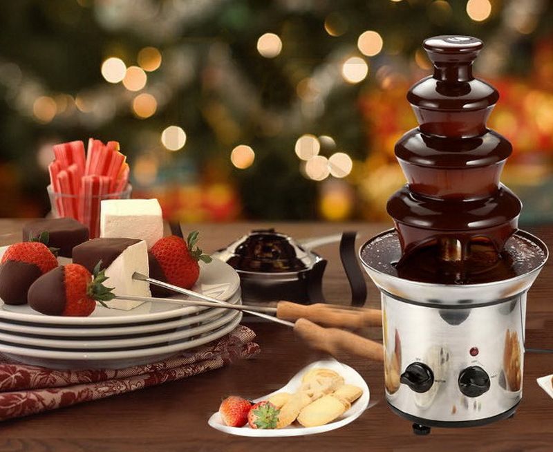 Шоколадный фонтан фондю Chocolate Fondue Fountain Mini