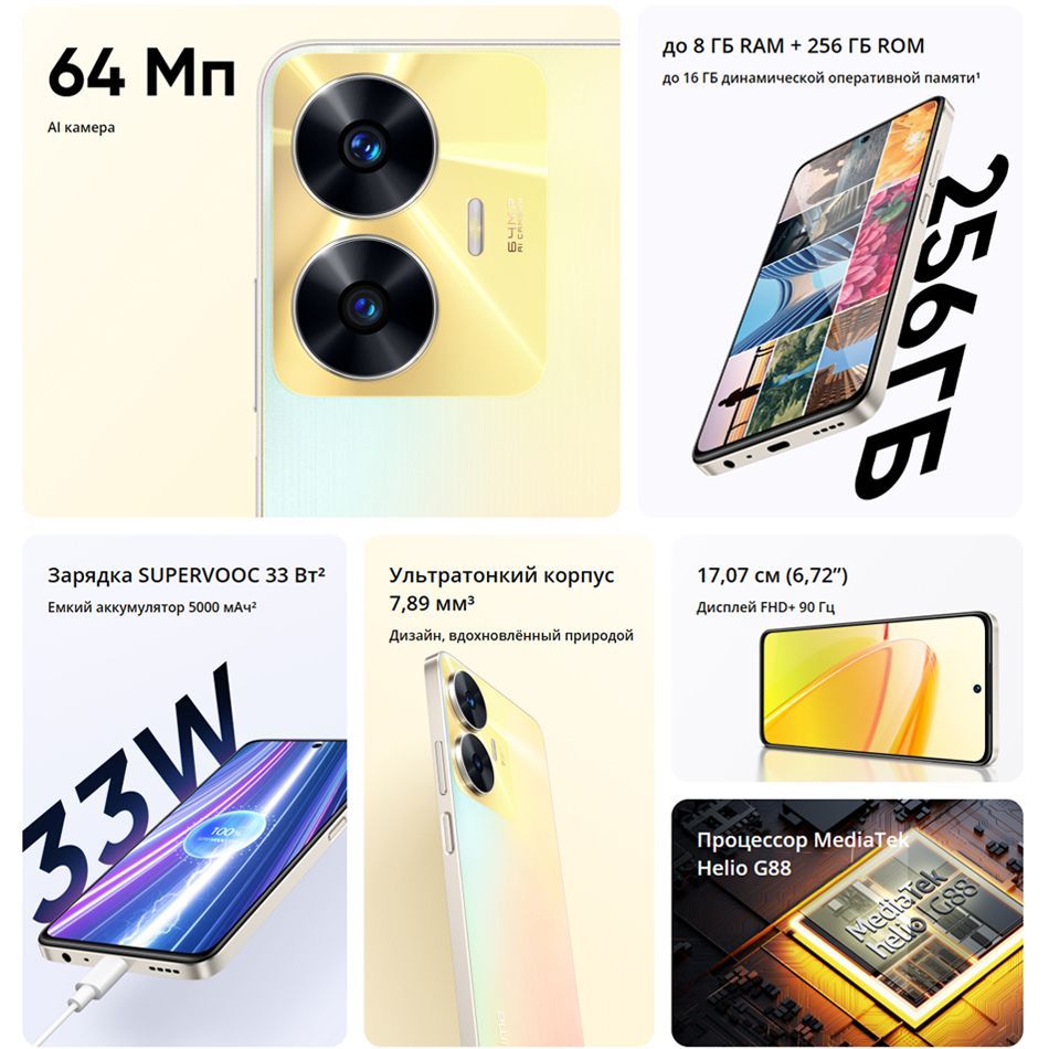 Смартфон realme C55_W00468 - купить по выгодной цене в интернет-магазине  OZON (1259616057)