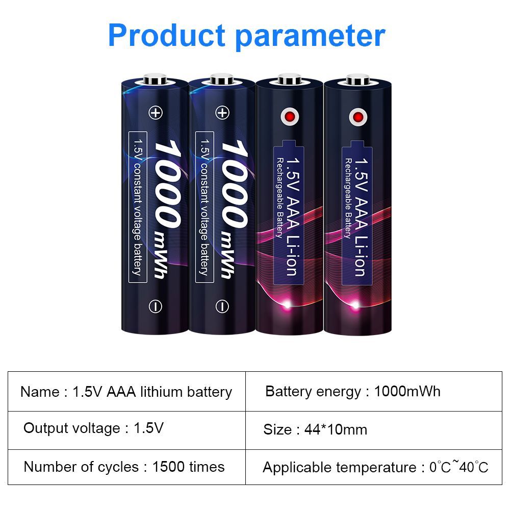 2 шт AAA (Мизинчиковые) литий-ионные Аккумуляторы/Батарейки 1.5V 1000mWh +  коробка - купить с доставкой по выгодным ценам в интернет-магазине OZON  (1360077660)