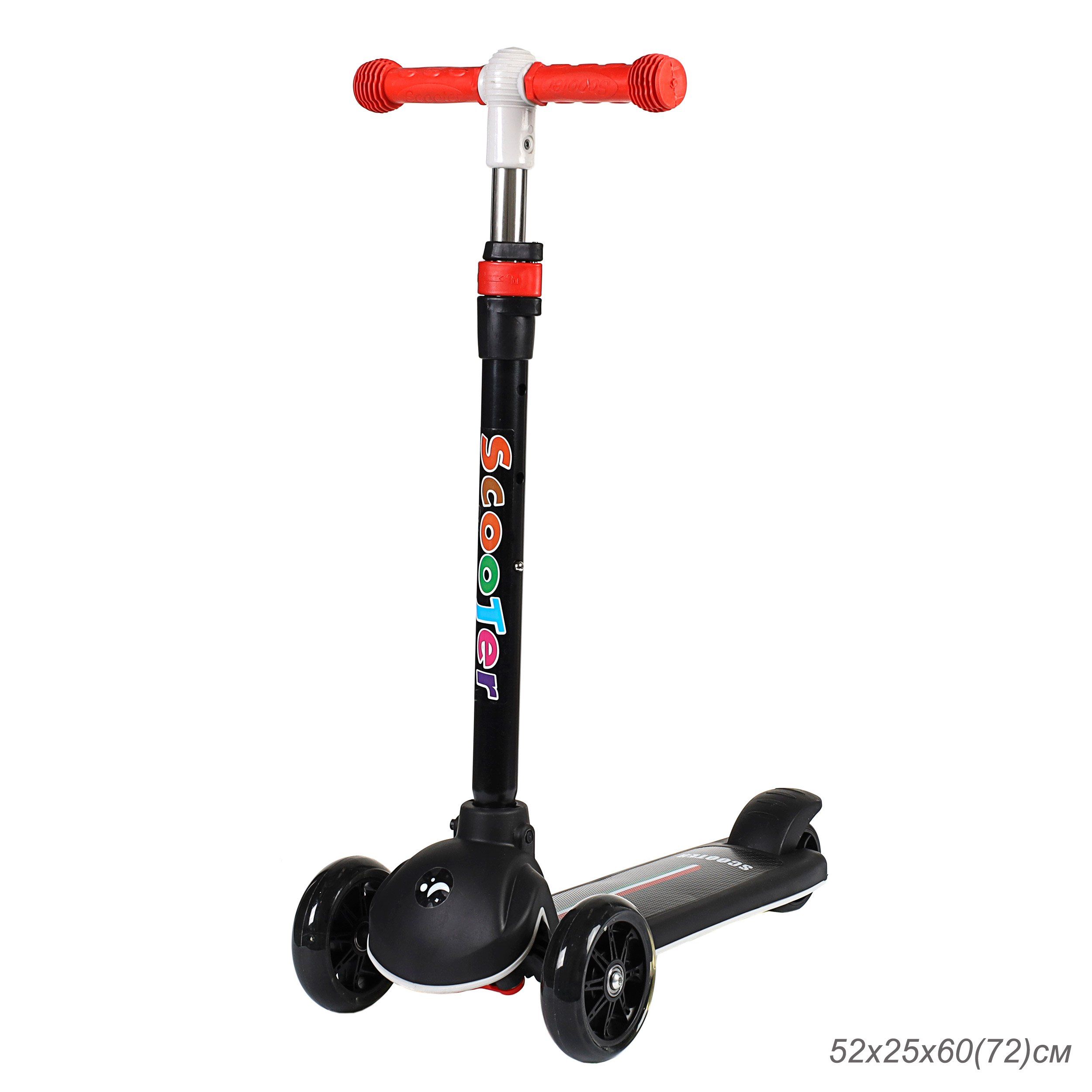 Самокат 3-х колесный SCOOTER, черный Самокат 3-х колесный SCOOTER, черный