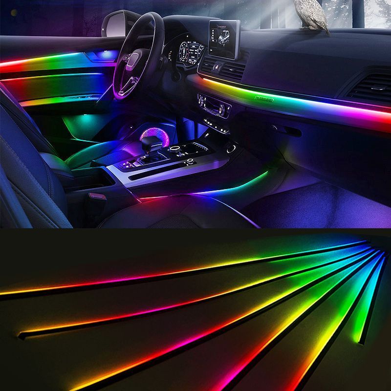 Светодиодная подсветка салона авто RGB led на 3 лампочки