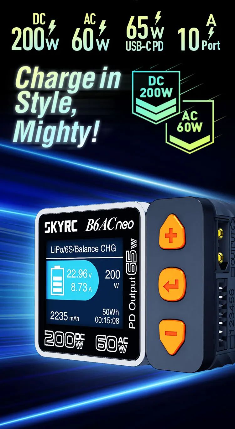 Смарт - зарядное устройство SkyRC B6ACneo DC 200W AC 60W EU ...