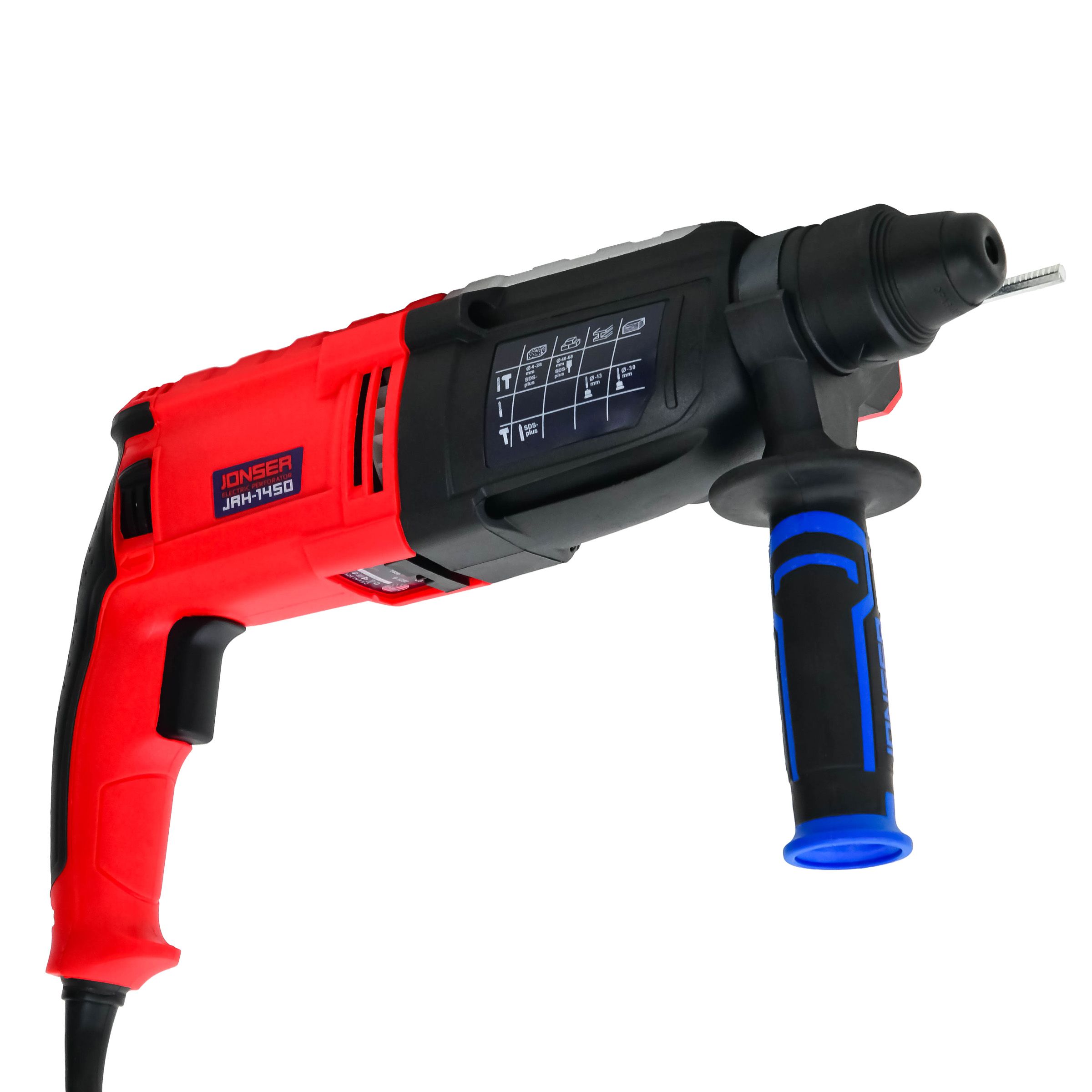 Перфоратор электрический Jonser JRH-1450 от сети, 1450 Вт, кейс+набор ...