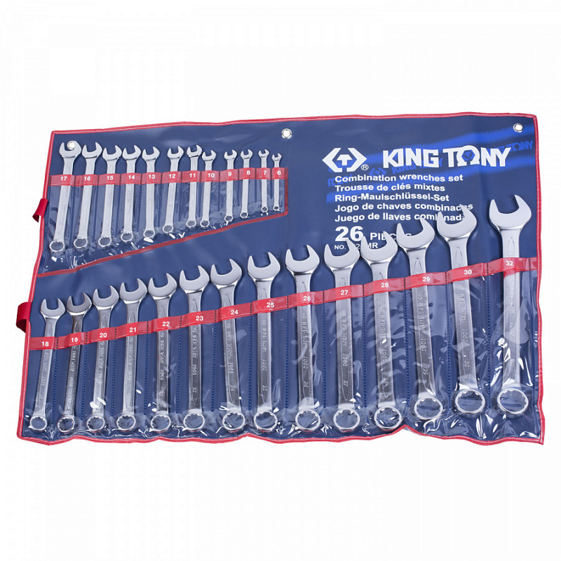 Набор комбинированных ключей, 6-32 мм, 26 предметов KING TONY 1226MR ...
