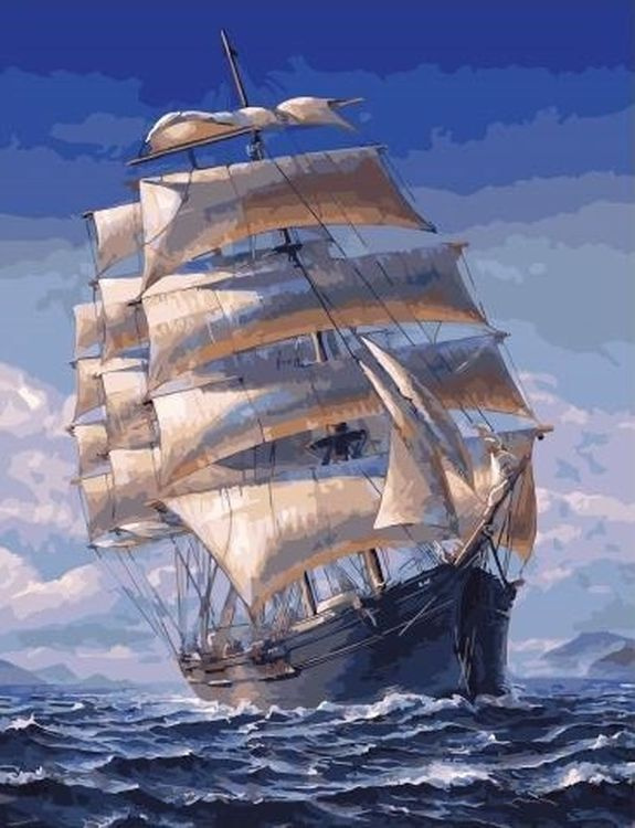 Картина по номерам Paintboy "Одинокий парусник", 40x50 см - купить с ...