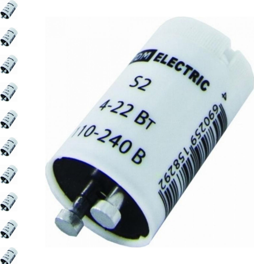 Стартер S2 220V 4-22W (комплект из 10 шт.) - купить с доставкой по ...