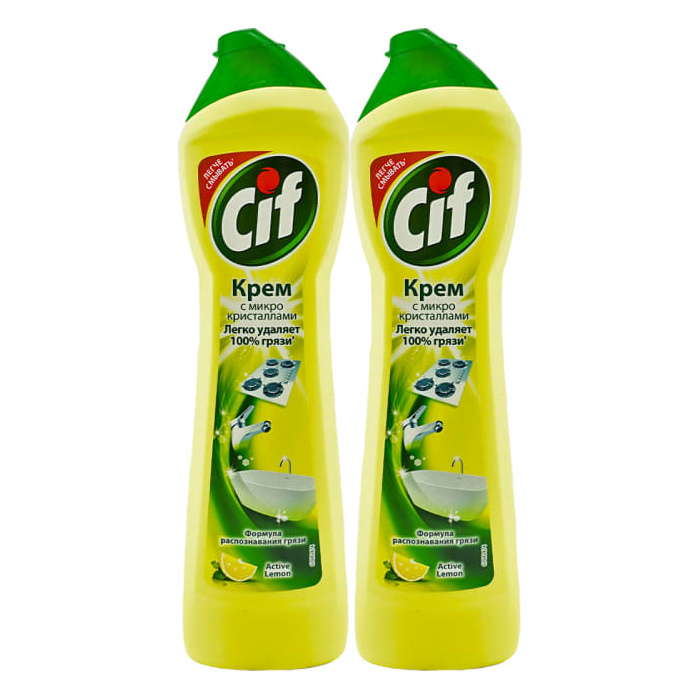 CIF Универсальное чистящее средство крем Актив лимон 500мл, 2шт ...