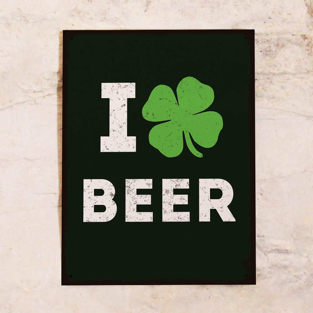 Жестяная табличка Я люблю пиво, металл, 20х30 см, 30 см, 20 см - купить ...