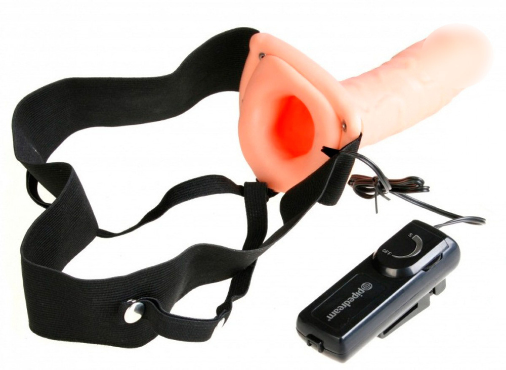 Страпон VIBRATING HOLLOW STRAP ON #1