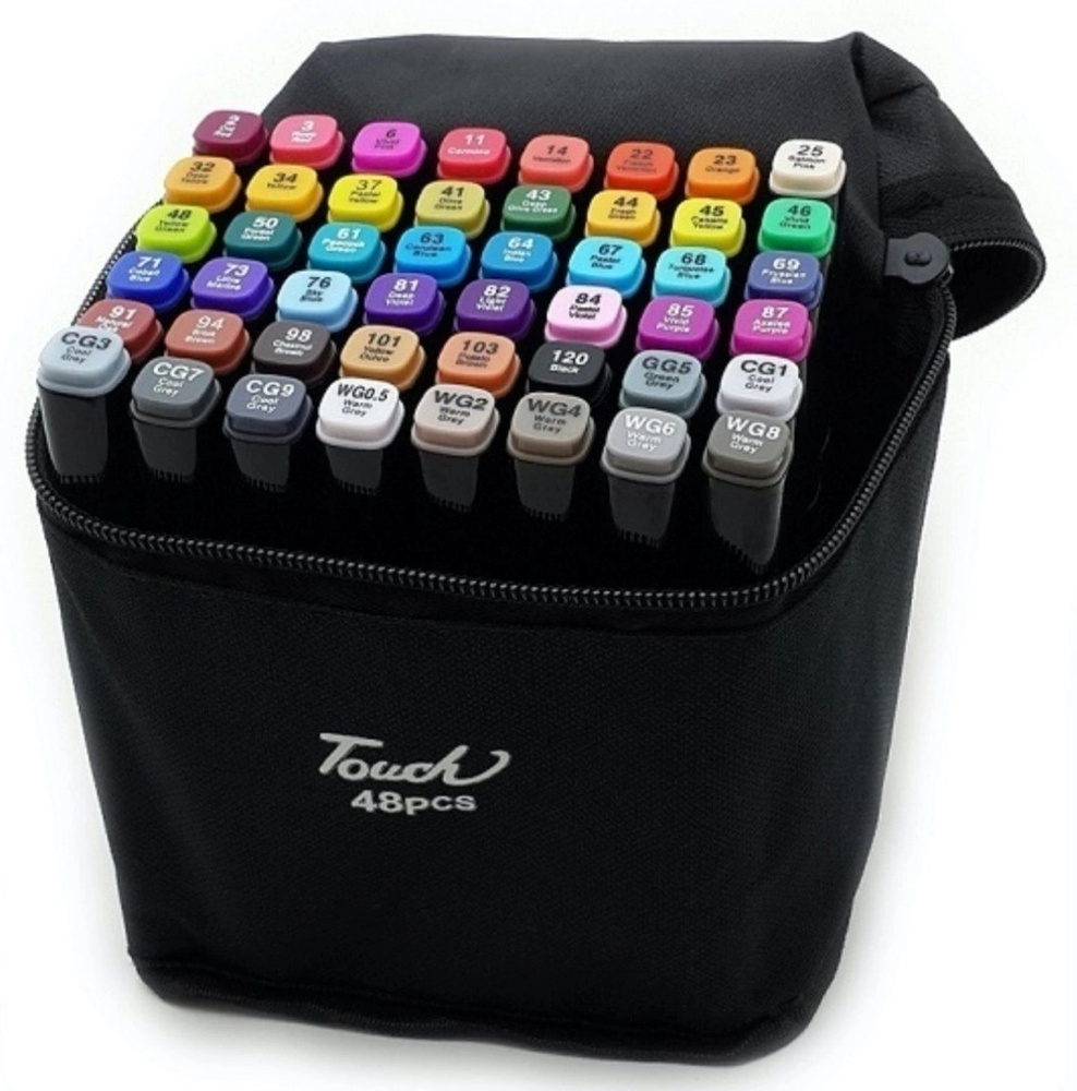 Акварельные спиртовые маркеры для скетчинга touch профессиональные  фломастеры 48 Цветов - купить с доставкой по выгодным ценам в  интернет-магазине OZON (224889039)