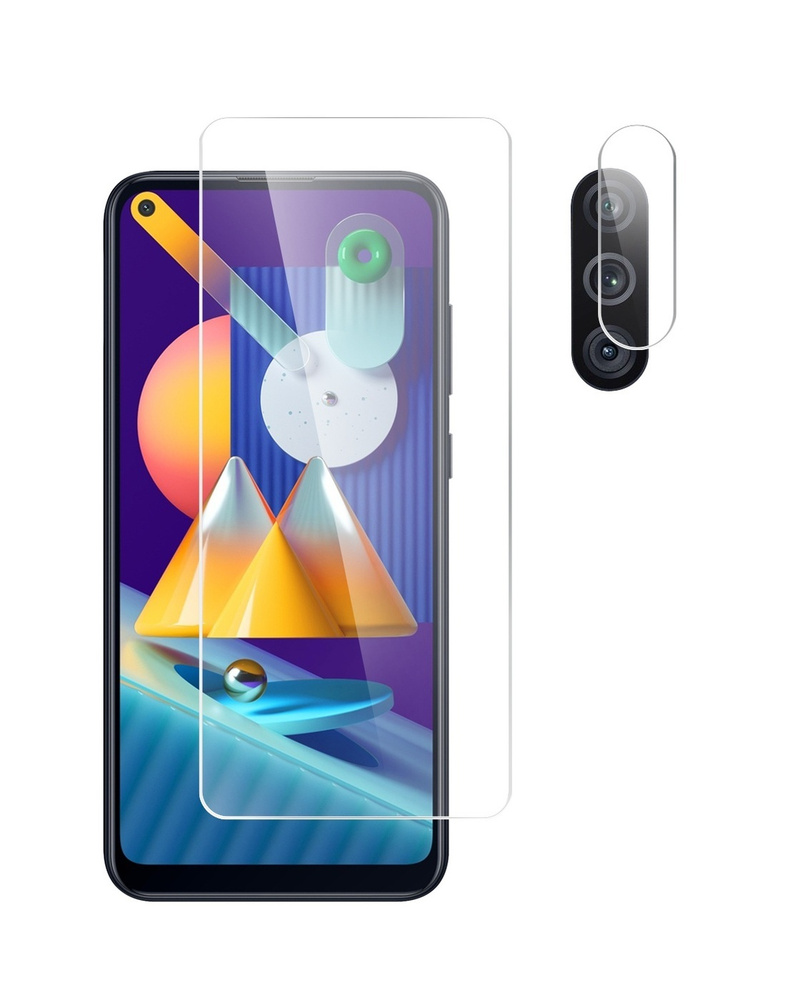 Защитное стекло на Samsung M11 (Гибридное - пленка + стекловолокно) на ...