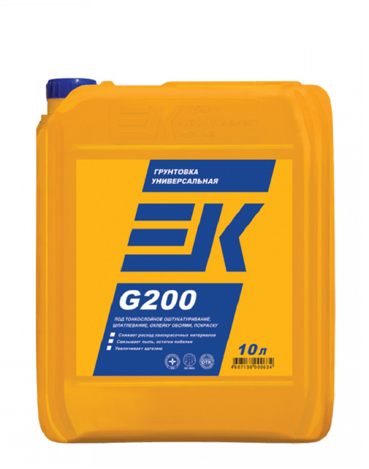 EK Грунтовка G200 Универсальная для Внутренних и Наружный работ Обеспыливающая, Адгезионная 5 л  #1