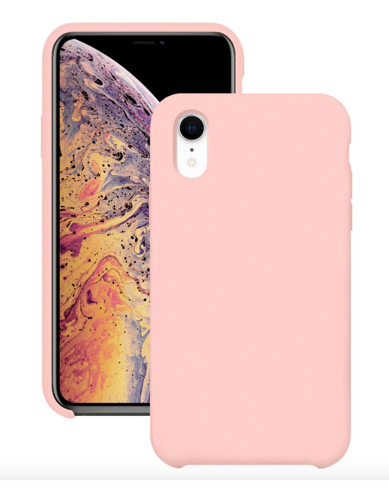 Силиконовый чехол для iPhone XR / Silicone Case DF на Айфон XR с  бархатистым покрытием внутри, Розовый - купить с доставкой по выгодным  ценам в интернет-магазине OZON (242178599)