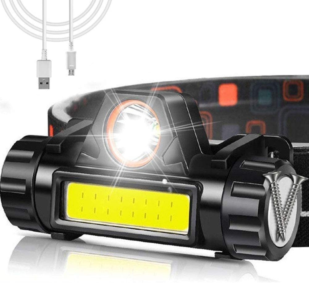 Фонарь налобный светодиодный с магнитом, SimpleShop, аккумуляторный с зарядом от USB, 2 режима работы #1