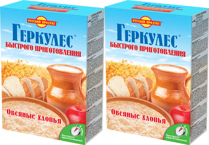 Хлопья Русский Продукт Геркулес овсяные быстрого приготовления 420 г, комплект: 2 упаковки  #1