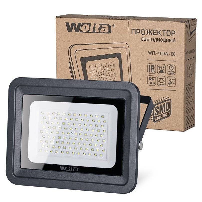 Прожектор Wolta, Светодиодный WFL-100W/06, 5500K, 100 W SMD, IP 65,цвет ...