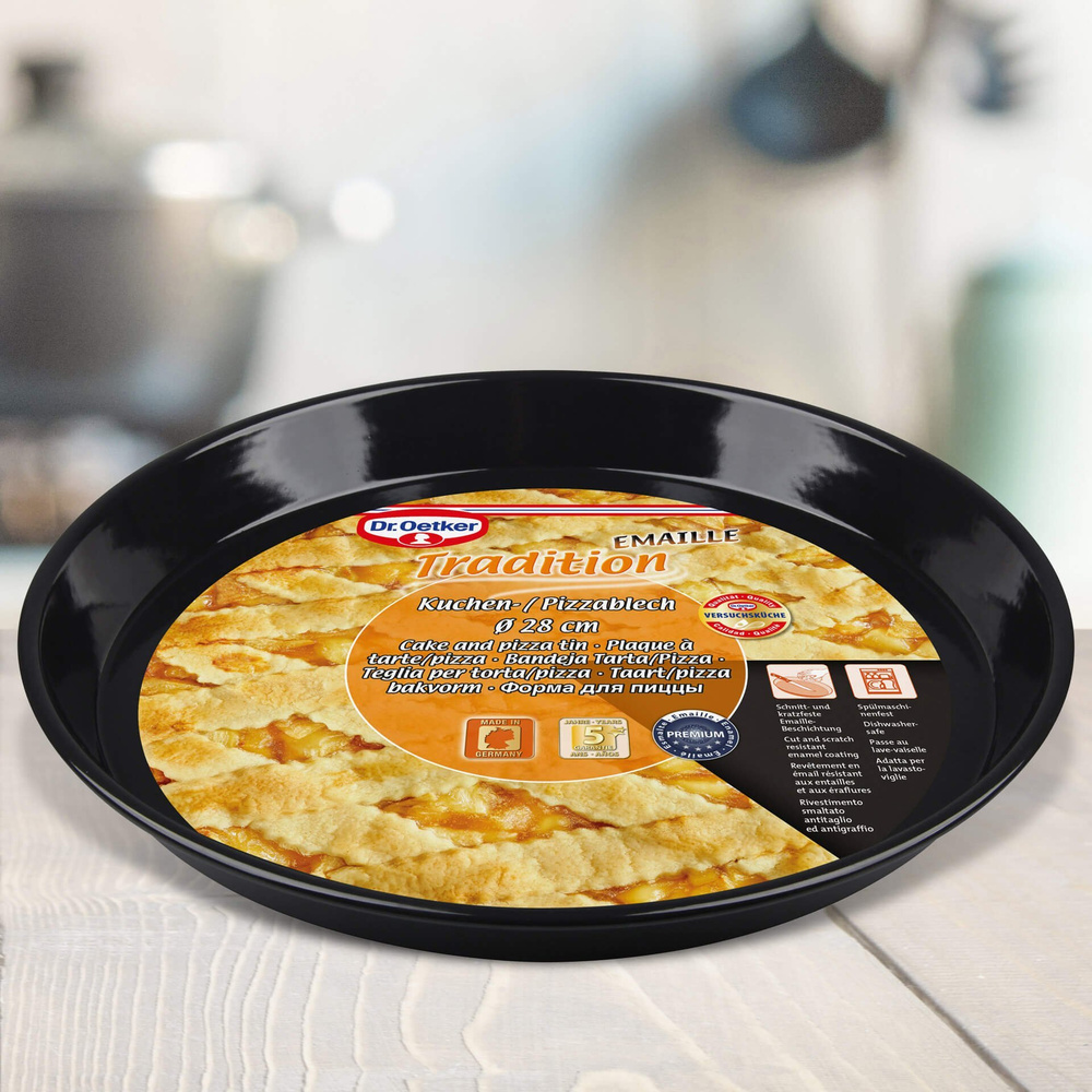 Форма для выпечки пирога и пиццы эмаль Dr.Oetker Tradition Emaille, 28 см,  для запекания, жаропрочная, антипригарная, эмалированная - купить по низкой  цене в интернет-магазине OZON (304094097)