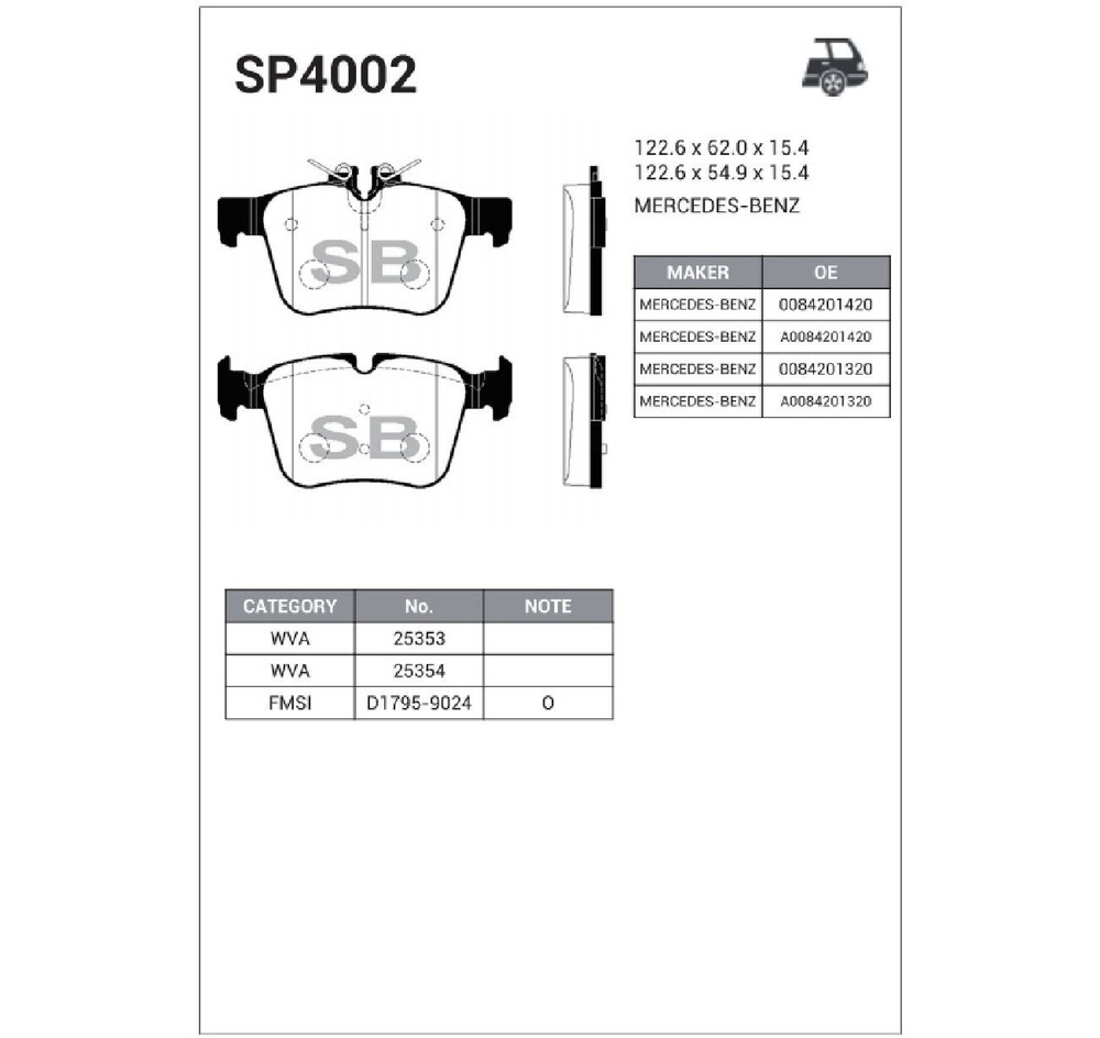 Колодки тормозные Sangsin Brake SP4002 Задние - купить по низким ценам ...