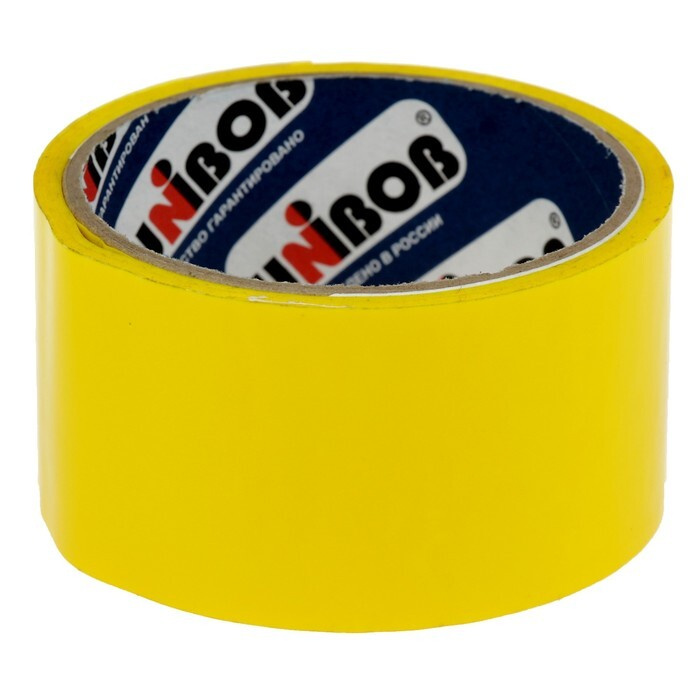 Клейкая лента упаковочная 48 мм х 24 м, 45 мкм UNIBOB (желтая) #1