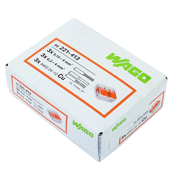 WAGO Клемма Клемма WAGO тройная 221-413 50 шт уп. 50 шт. - купить с ...