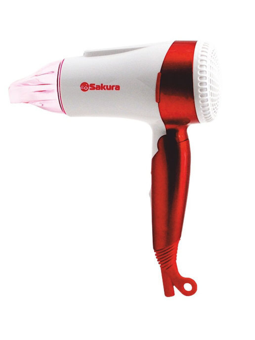 Sakura Фен для волос SA-4039 1400 Вт, скоростей 1, кол-во насадок 1, красный, белый  #1