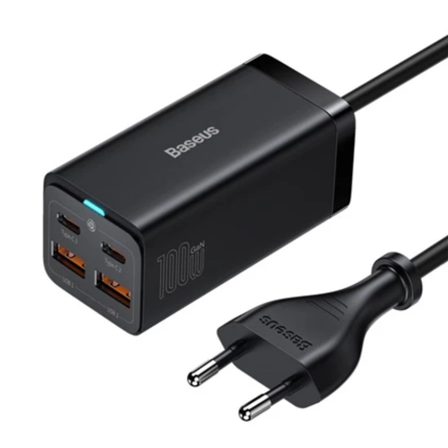 Сетевое зарядное устройство Baseus GaN3 Pro Desktop Fast Charger 2U+2C 100W  EU Black (CCGP000101)