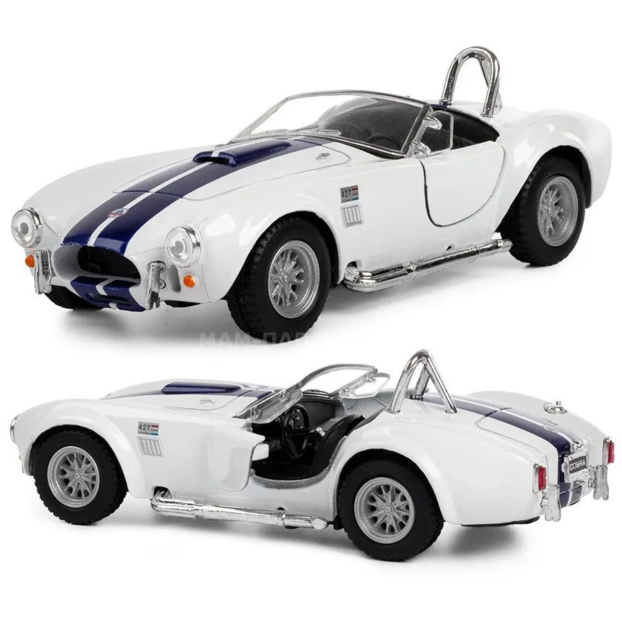 Машинка металлическая Kinsmart 1:32 1965 Shelby Cobra 427 (Шелби Кобра)  5322DKT инерционная, двери открываются / Белый - купить с доставкой по  выгодным ценам в интернет-магазине OZON (396910787)