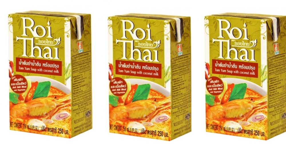 Суп Том Ям с кокосовым молоком ROI THAI, 250 мл х 3 шт #1