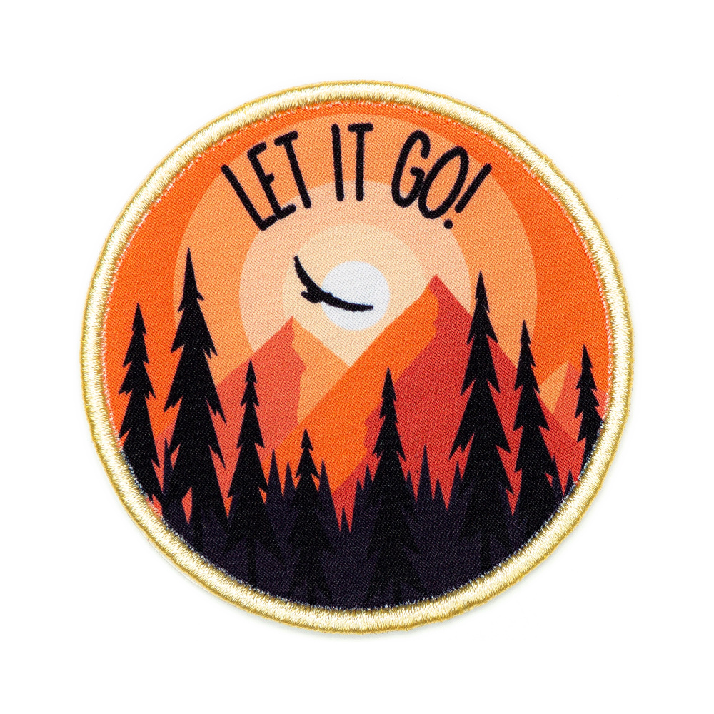 Shevrons Нашивка на одежду, патч, на термоплёнке "Let It Go" 7,2х7,2см ...