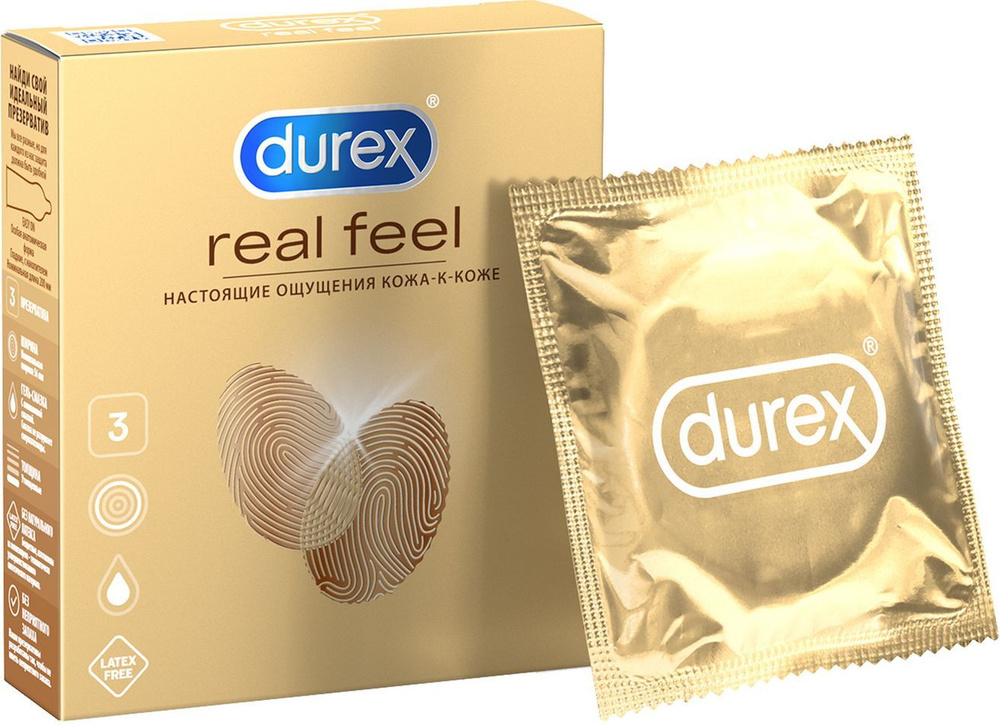 Презервативы Durex Real Feel для естественных ощущений, безлатексные, 3 шт  #1