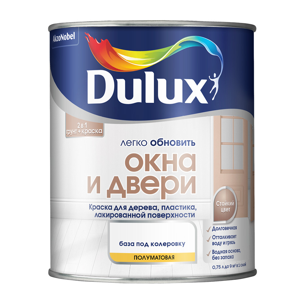 Краска Dulux Окна и Двери белая основа BW 0,75 л #1