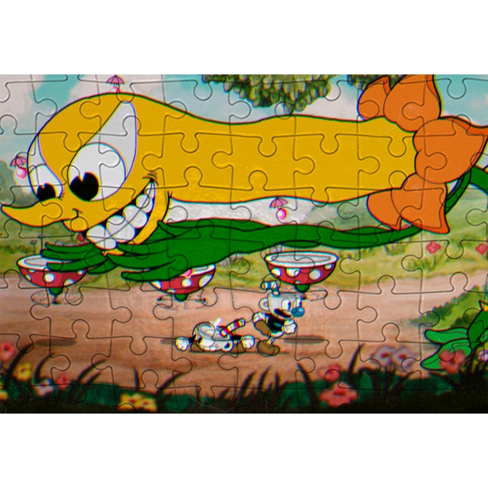 Пазл Картонный 29x20 см Cuphead (капхид, персонаж, мульт, микки маус, игра,  платформер) - 30