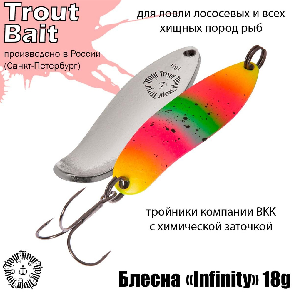 Блесна для рыбалки колеблющаяся , колебалка Infinity ( Японский Angler'z System Bux ) 18 g цвет 702 на #1