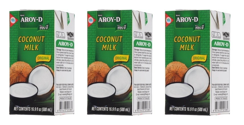 Молоко кокосовое Aroy-D Original 70% 17%, 500 мл 3 пачки #1